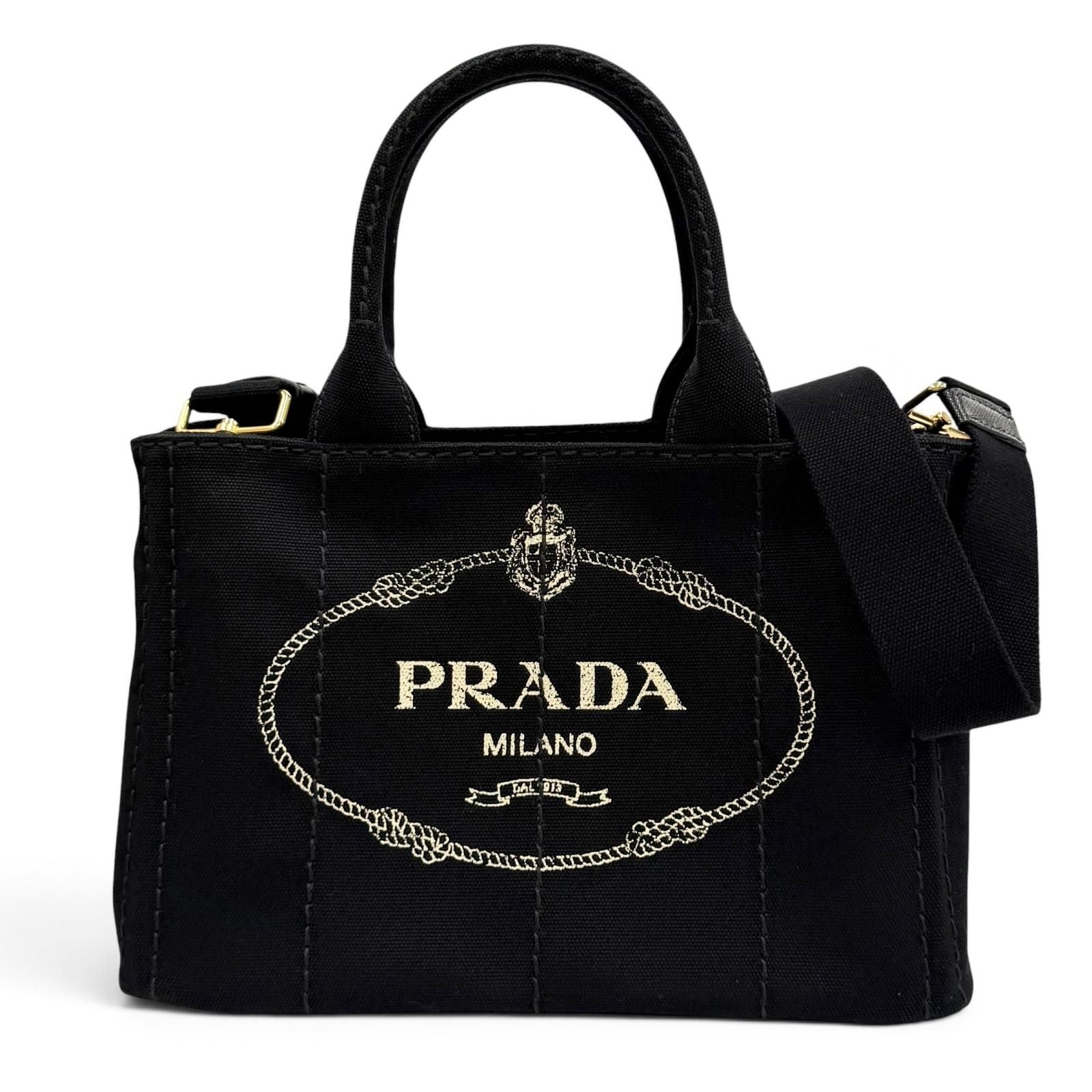 Prada Canapa Nero Logo Tote