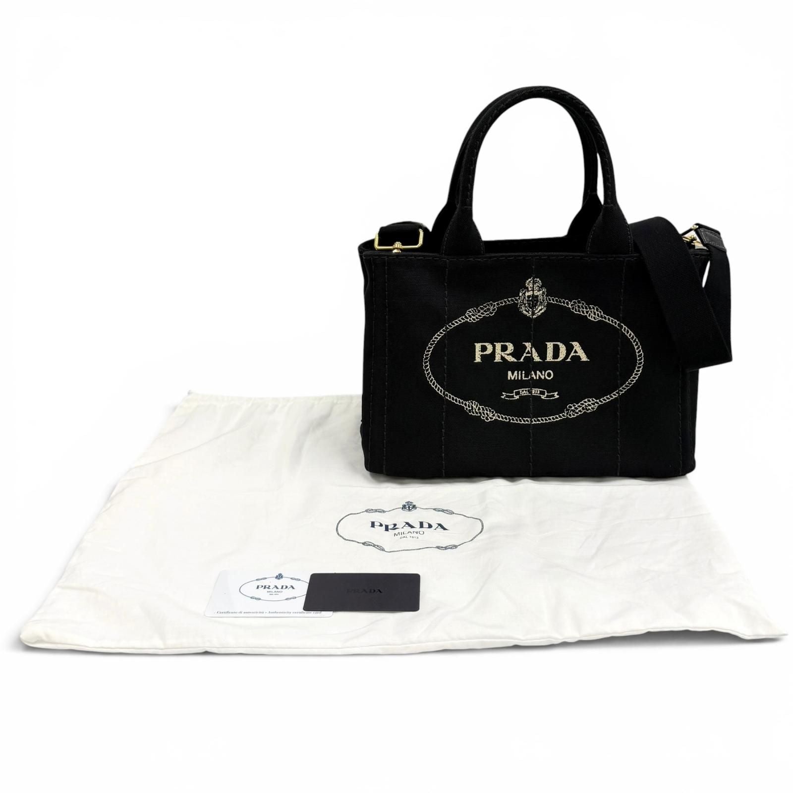 Prada Canapa Nero Logo Tote — view 2