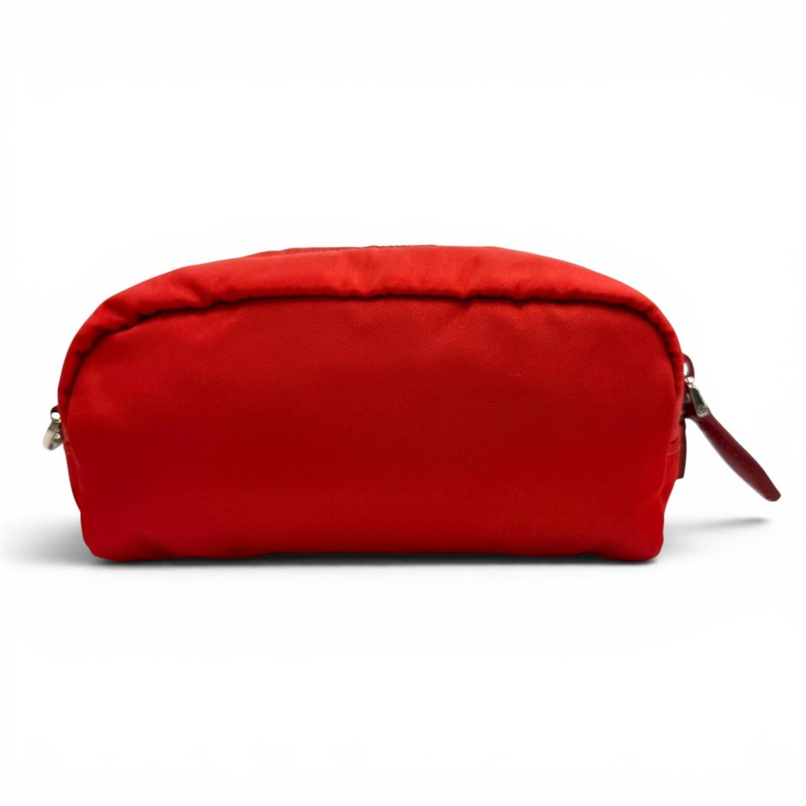 Prada Vela Re-Nylon Mini Pouch Rosso Makeup — view 3