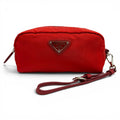 Prada Vela Re-Nylon Mini Pouch Rosso Makeup