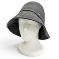 Chanel Cashmere Wool CC Logo Lame Thread Bucket Hat Gray Silver