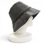 Chanel Cashmere Wool CC Logo Lame Thread Bucket Hat Gray Silver — view 3