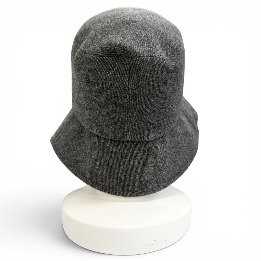 Chanel Cashmere Wool CC Logo Lame Thread Bucket Hat Gray Silver — view 4