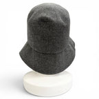 Chanel Cashmere Wool CC Logo Lame Thread Bucket Hat Gray Silver — view 4