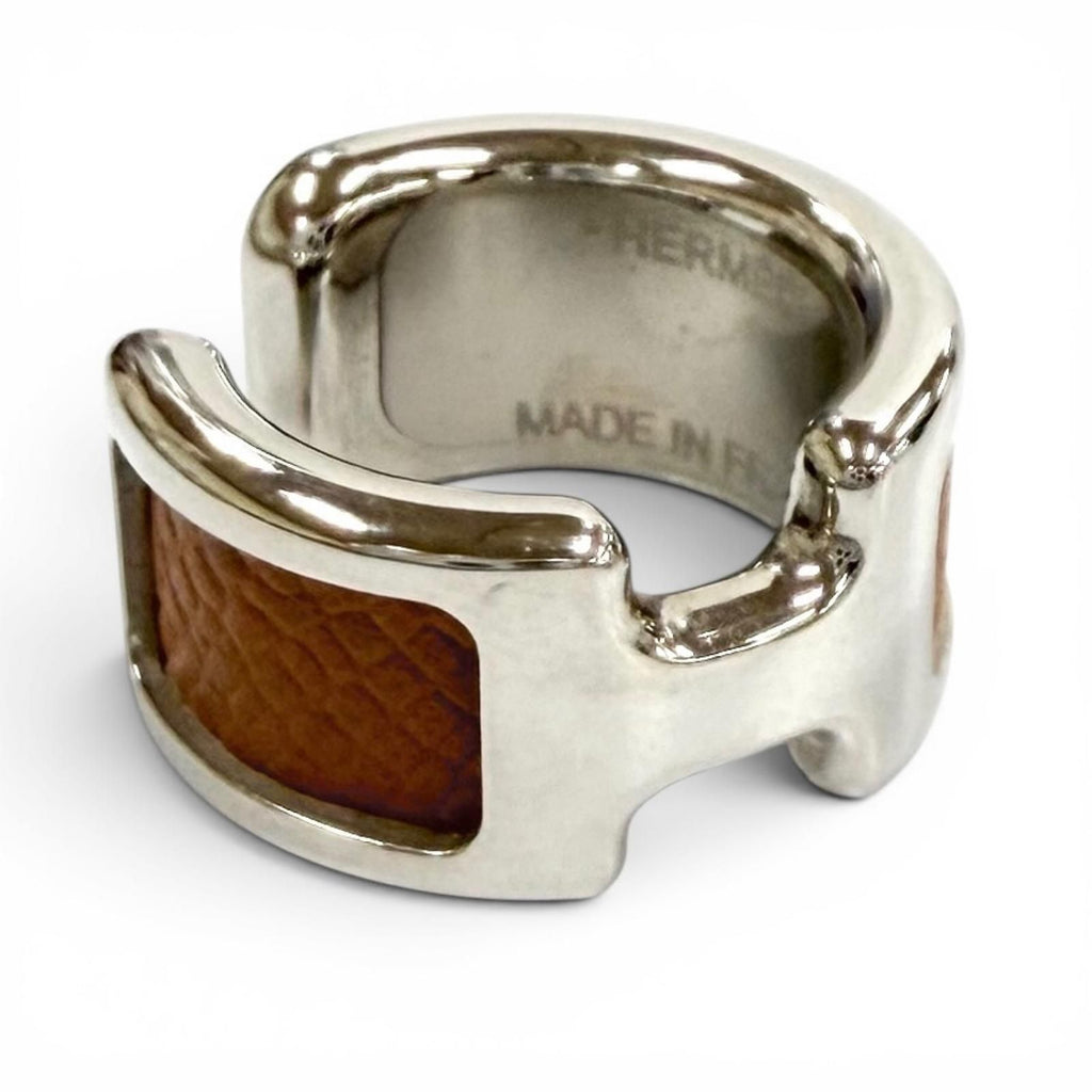 Hermes Olympe PM Gold Veau Epsom Silver Earring