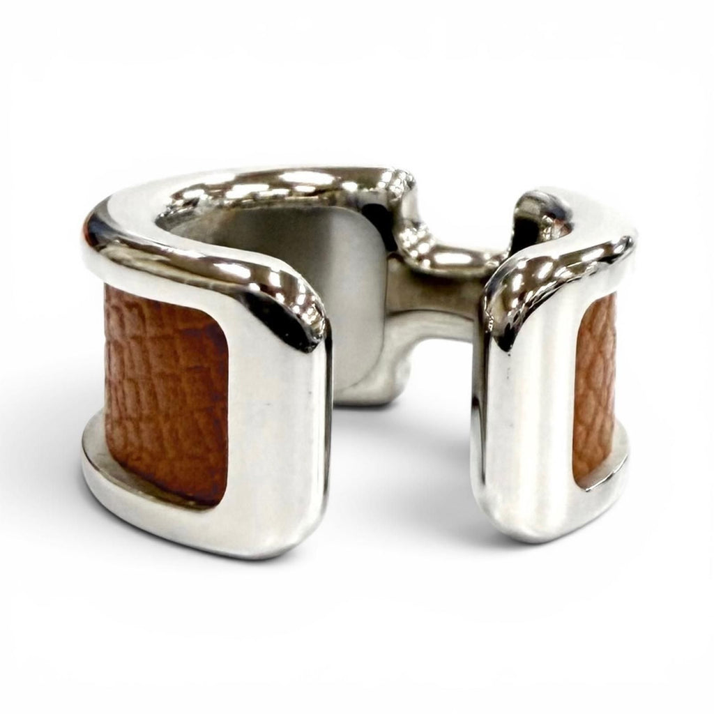 Hermes Olympe PM Gold Veau Epsom Silver Earring — view 4