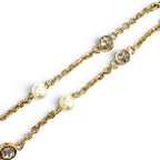 Dior Clair de Lune Bracelet CD Logo Rhinestone Faux Pearl Gold — view 6