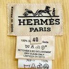 Hermes Vintage Silk 100% Prieres AU Vent Prayer in the Wind Logo Button Gilet — view 8