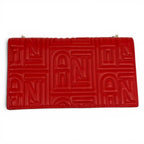 Fendi FF Embossed Logo Leather Chain Wallet Red Gold Shoulder — view 4