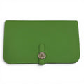 Hermes Dogon GM Duo Bamboo Togo Silver Series Wallet Box Included