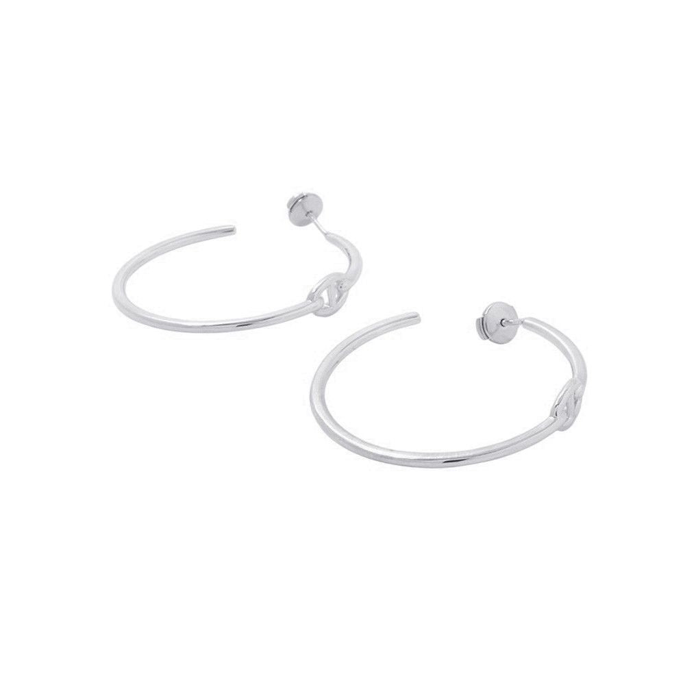 Hermes Earrings Chaine D'ancre Hoop GM Silver — view 2