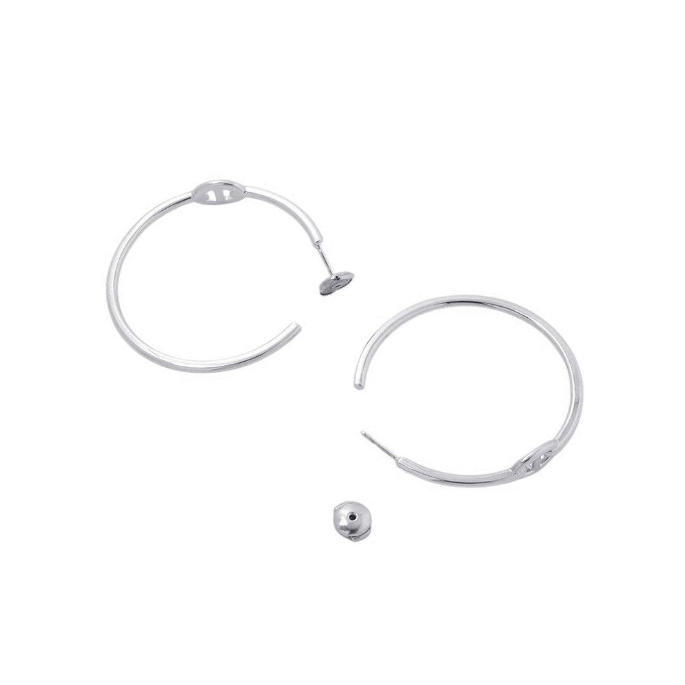 Hermes Earrings Chaine D'ancre Hoop GM Silver — view 3