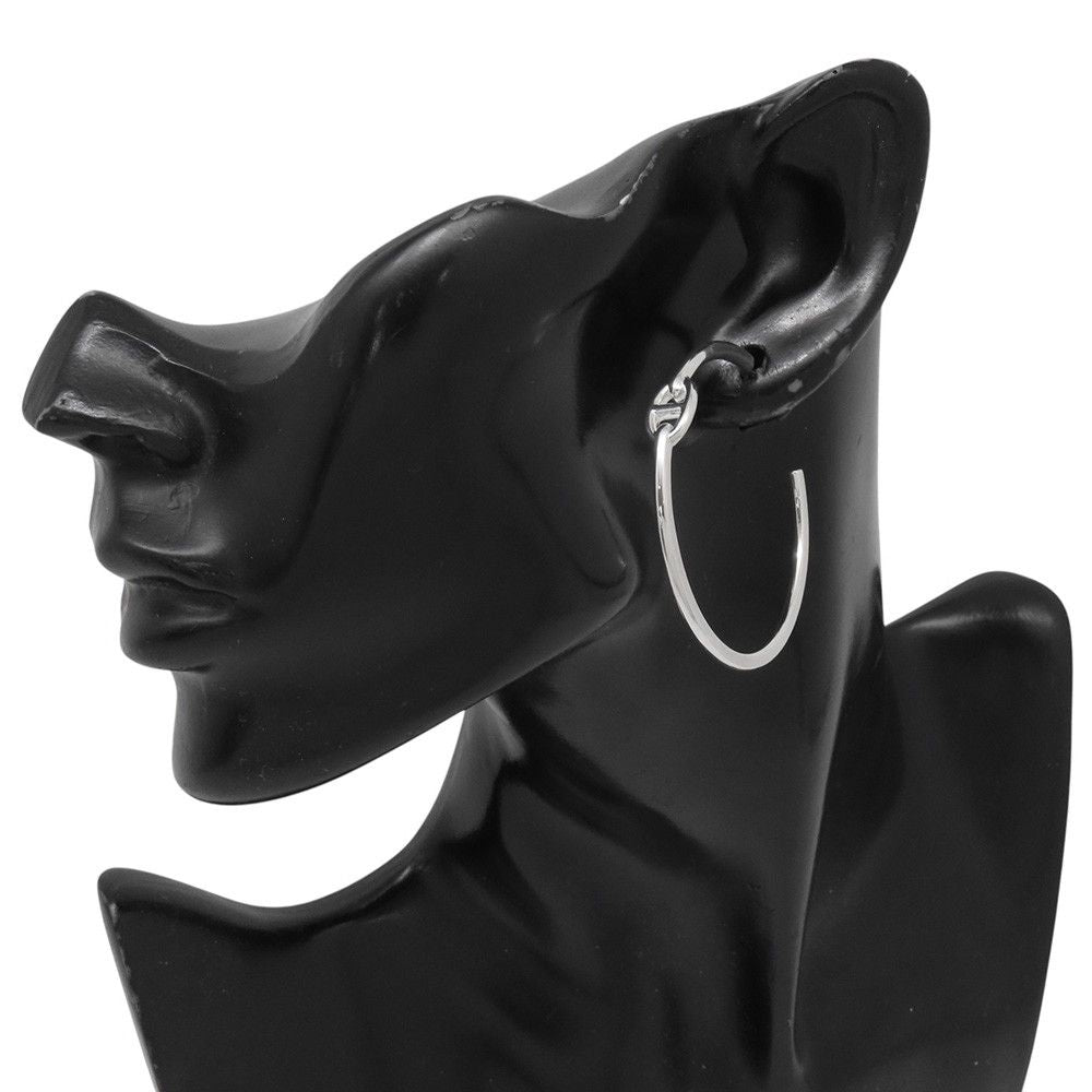 Hermes Earrings Chaine D'ancre Hoop GM Silver — view 4