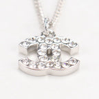 Chanel Rhinestone CC Logo Necklace Metal — view 3