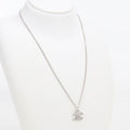 Chanel Rhinestone CC Logo Necklace Metal