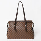 Louis Vuitton Chelsea Tote Bag Damier Ebene Canvas Brown Gold — view 2