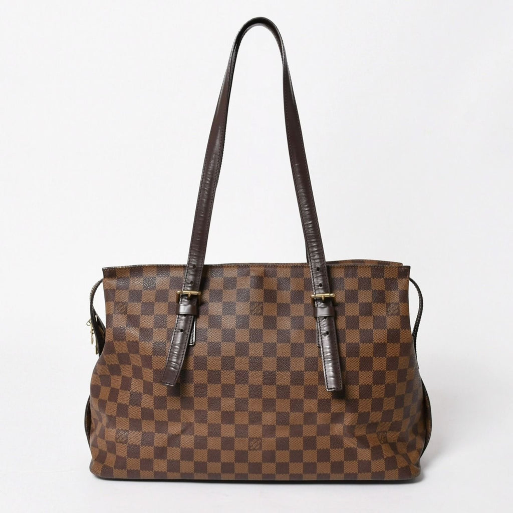 Louis Vuitton Chelsea Tote Bag Damier Ebene Canvas Brown Gold