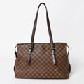 Louis Vuitton Chelsea Tote Bag Damier Ebene Canvas Brown Gold