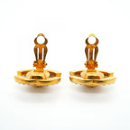 Chanel Earrings Vintage CC Logo rock Gold Plated Rhinestone — view 6