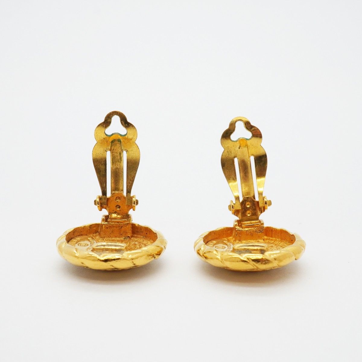Chanel Earrings Vintage CC Logo Gold Plated — view 6