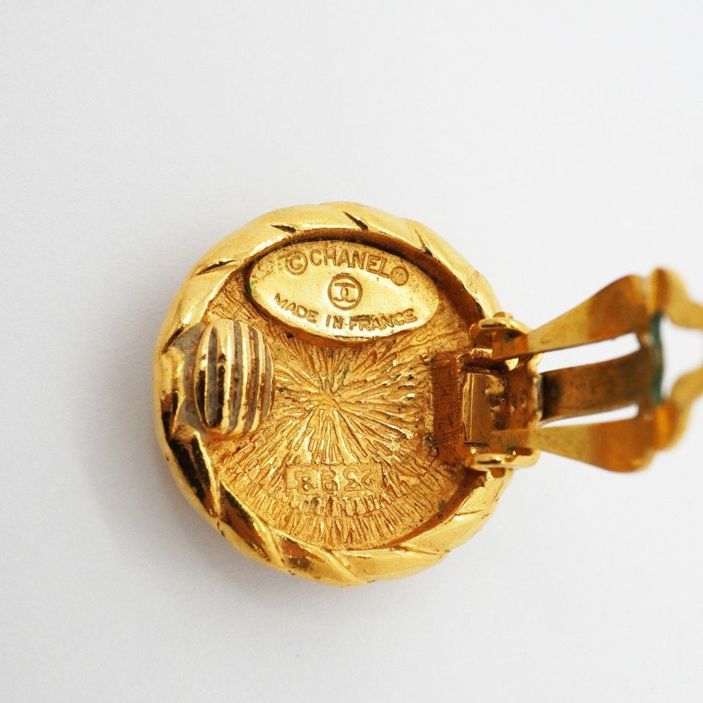 Chanel Earrings Vintage CC Logo Gold Plated — view 4