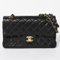 Chanel Quilted 23 Double Flap Chain Shoulder Bag CC Logo Lambskin Black