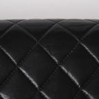 Chanel Quilted 23 Double Flap Chain Shoulder Bag CC Logo Lambskin Black — view 8