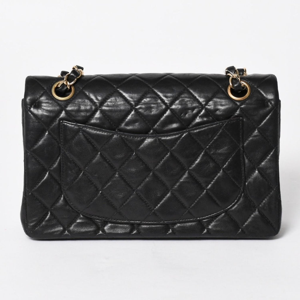 Chanel Quilted 23 Double Flap Chain Shoulder Bag CC Logo Lambskin Black — view 2