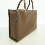 Gucci Handbag Bamboo 002 Leather Brown Silver — view 2