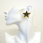 Chanel Earrings CC Logo Star Gold Plated Blackcles — view 5