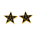 Chanel Earrings CC Logo Star Gold Plated Blackcles