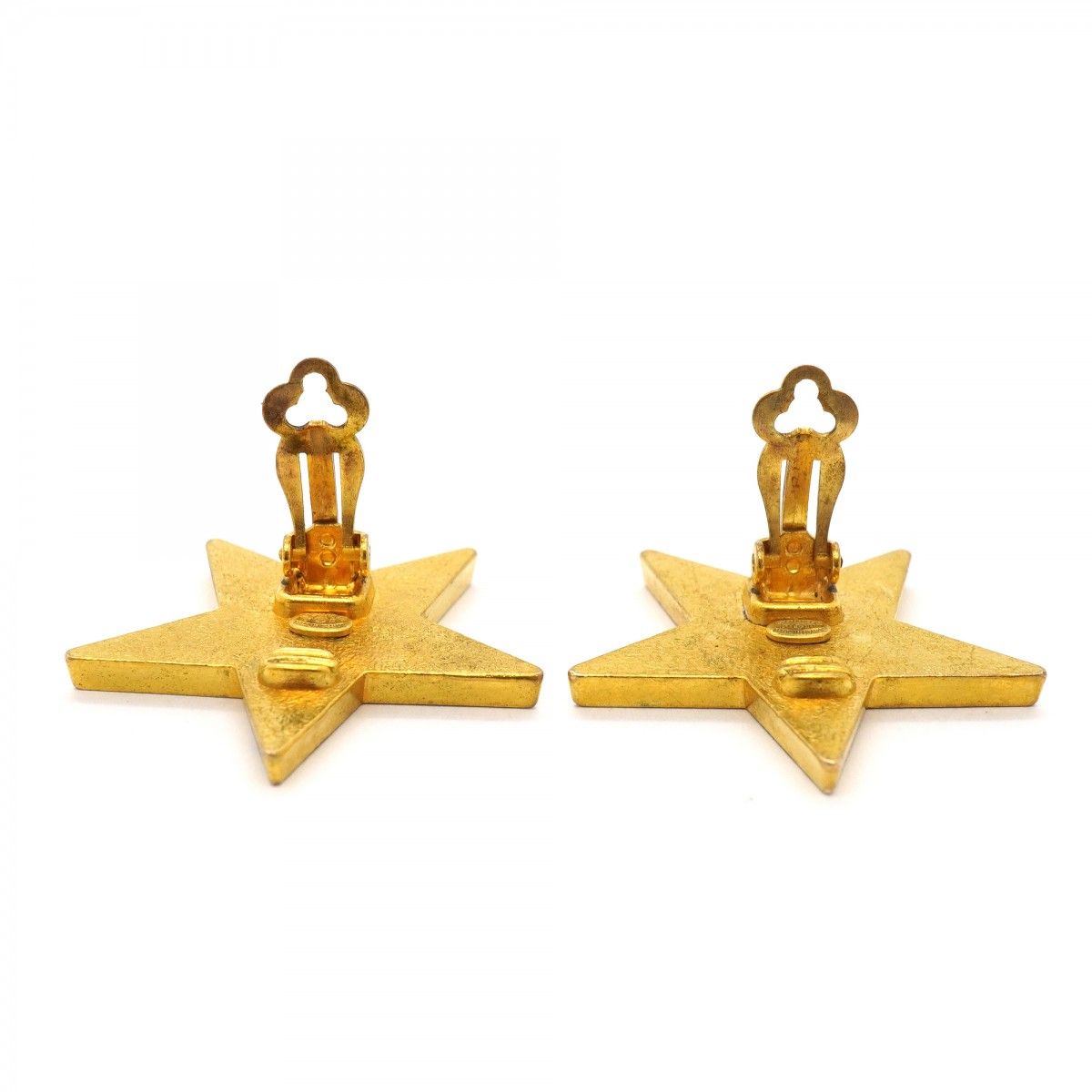 Chanel Earrings CC Logo Star Gold Plated Blackcles — view 6