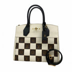 Louis Vuitton Handbag Monogram MM Ivory Brown Black 2-Way