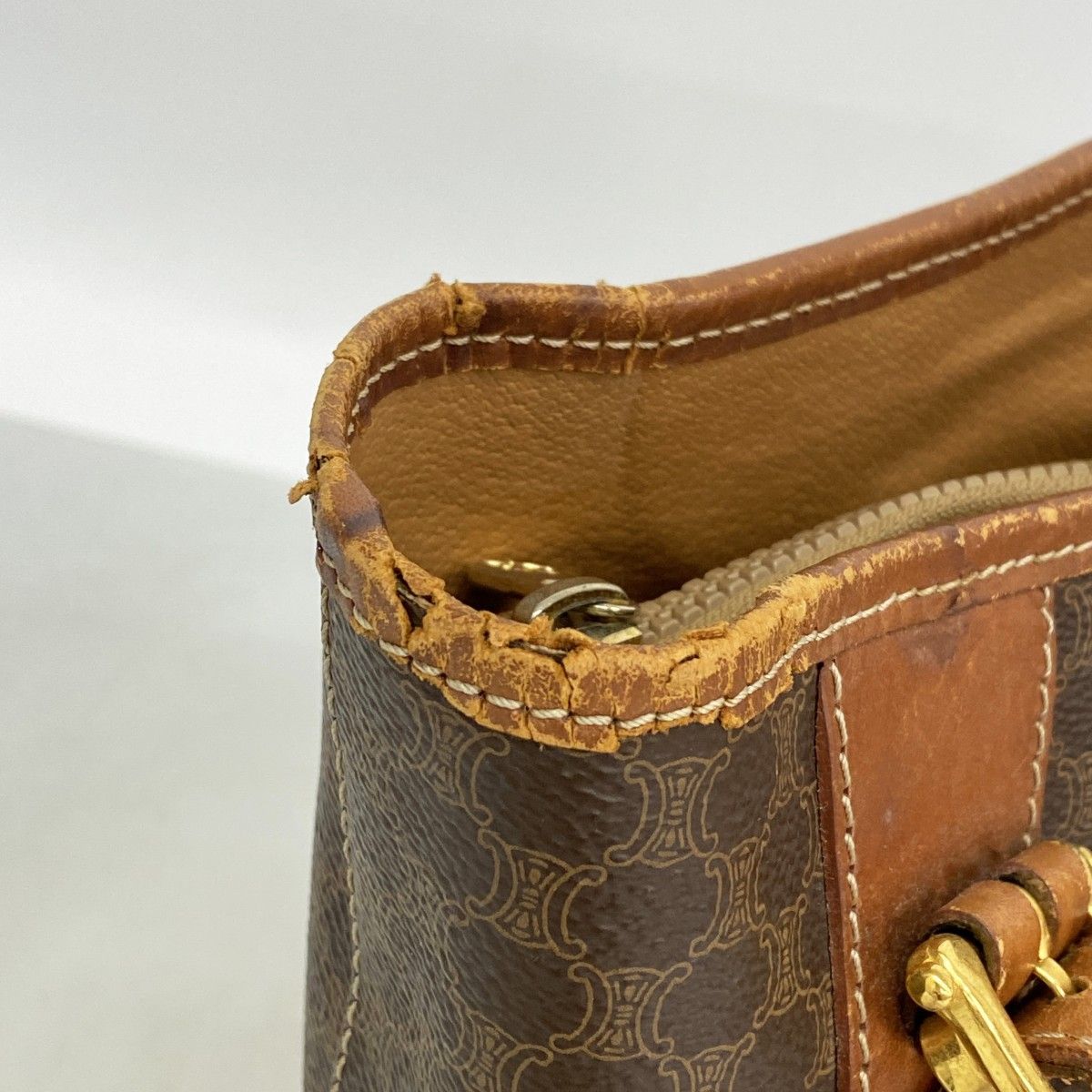 Celine Tote Macadam Brown Gold — view 6