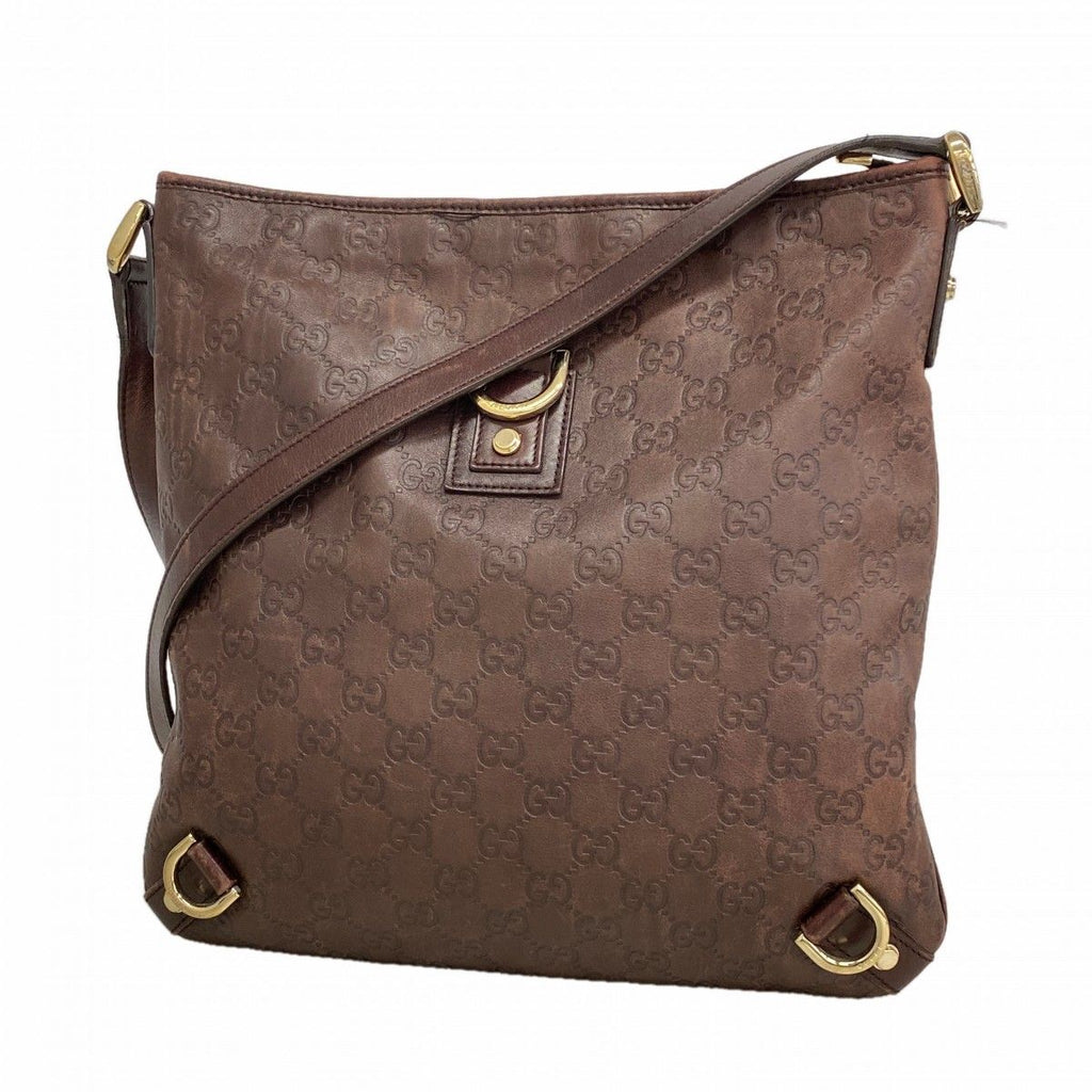 Gucci Shoulder Bag Guccissima Leather Brown Chien Panning Gold