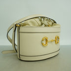 Gucci Shoulder Bag Horsebit Leather Ivory Gold — view 2