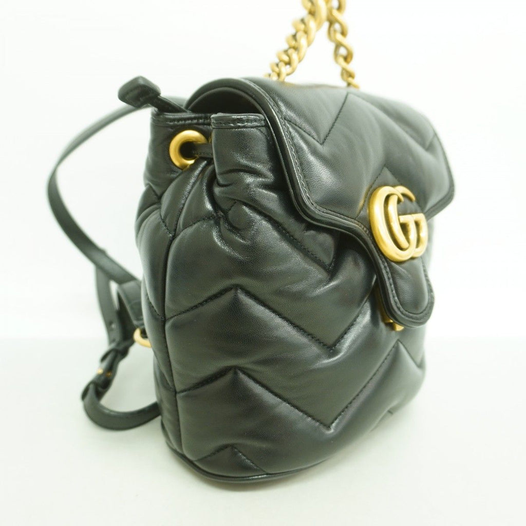 Gucci Backpack GG Marmont Leather Black Gold — view 2