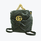 Gucci Backpack GG Marmont Leather Black Gold
