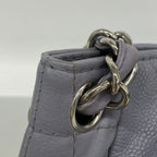 Chanel Chain Tote Quilted Caviar Leather Blue Gray Silver — view 6