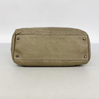 Chanel Shoulder Bag Quilted Caviar Leather Brown Silver — view 3