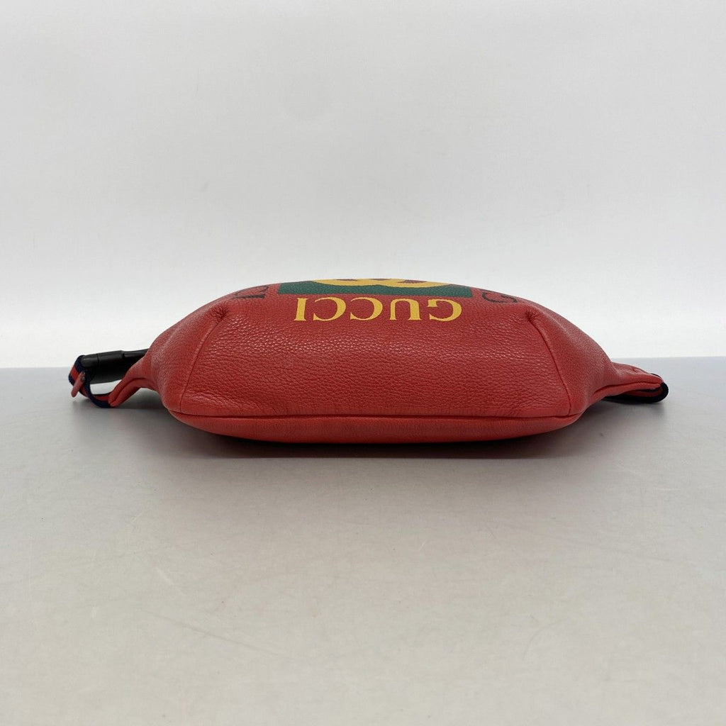 Gucci Waist Bag Leather Red Gold — view 3