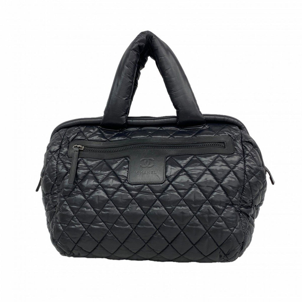 Chanel Handbag Nylon Black Silver