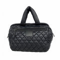 Chanel Handbag Nylon Black Silver