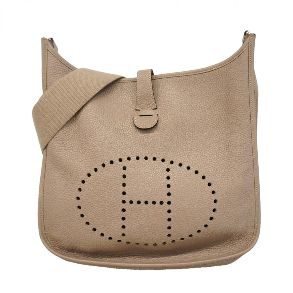 Hermes Shoulder Bag Taurillon Clemence Gray Silver