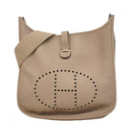 Hermes Shoulder Bag Taurillon Clemence Gray Silver