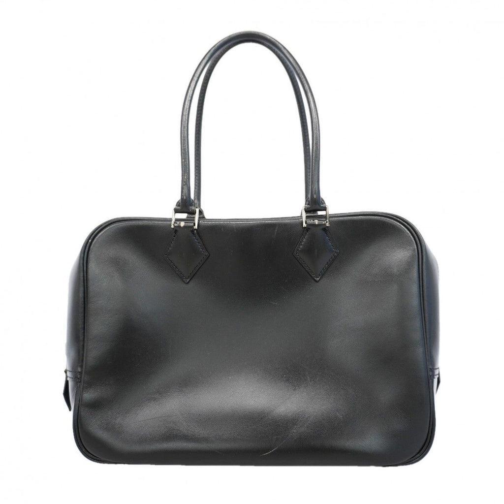 Hermes Handbag 28 Box Calf Black Silver