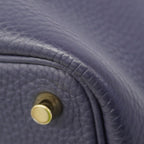 Hermes Handbag Picotin Lock PM Taurillon Clemence Blue Gold — view 6