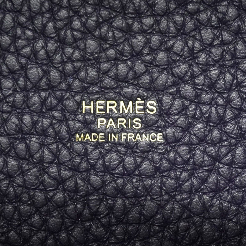 Hermes Handbag Picotin Lock PM Taurillon Clemence Blue Gold — view 5