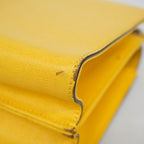 Fendi Handbag Leather Yellow Silver 2-Way — view 6