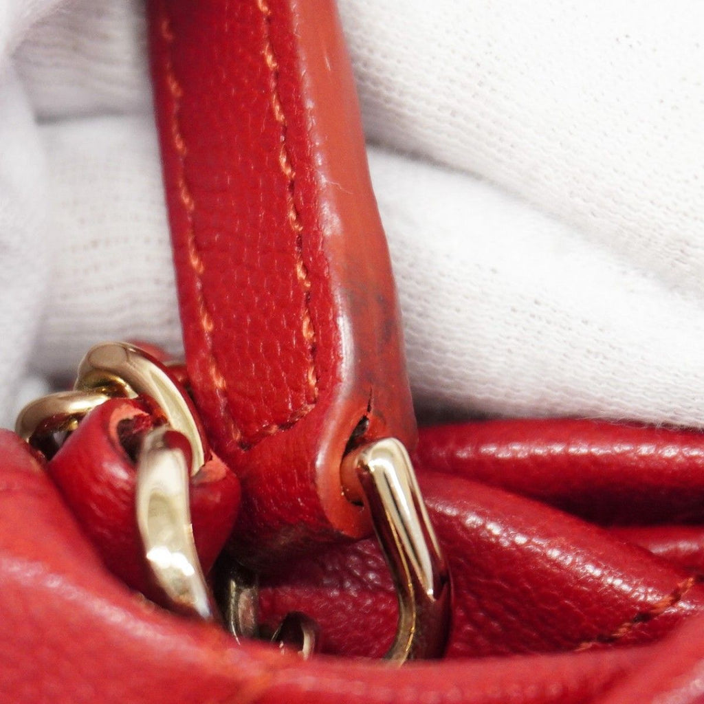 Chanel Handbag Quilted Caviar Leather Red Chien Panning Gold 2-Way — view 8